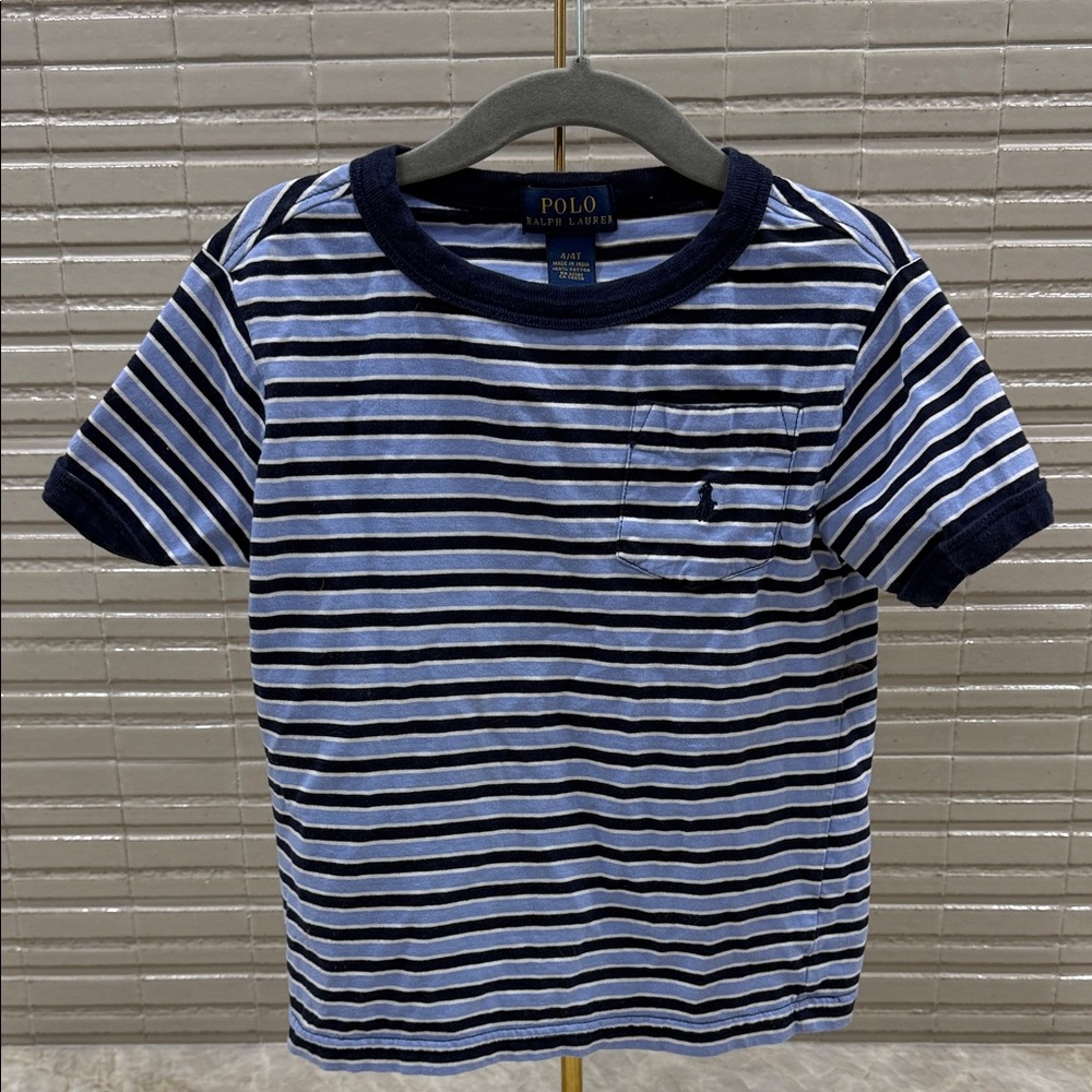 Polo by Ralph Lauren Kids Navy and White Striped Tee